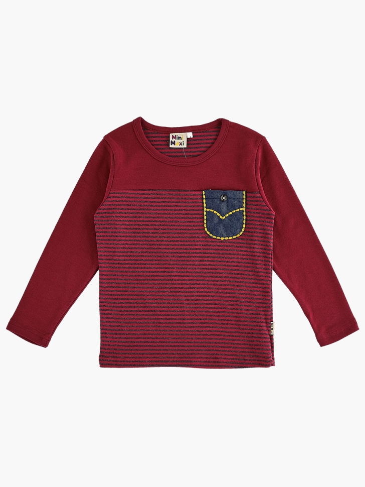 Лонгслив для мальчиков Mini Maxi, модель 338031, цвет бордовый - Свитшоты для мальчиков