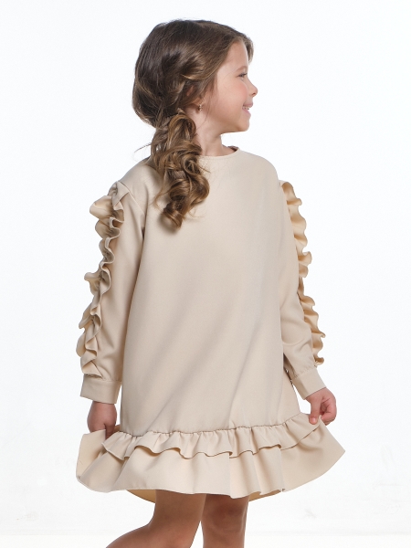 Платье для девочек Mini Maxi, модель 7781, цвет бежевый - Платья для девочек с длинным рукавом