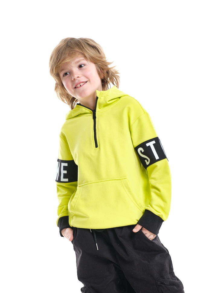 Толстовка для мальчиков Mini Maxi, модель 7705, цвет неон/желтый - Худи, толстовки с капюшоном