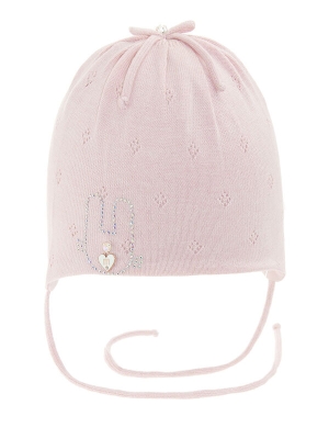 Шапка для девочки Зайчишка, Миалт розовый, весна-осень