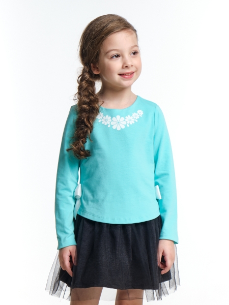 Платье для девочек Mini Maxi, модель 6098, цвет бирюзовый - Платья для девочек с длинным рукавом