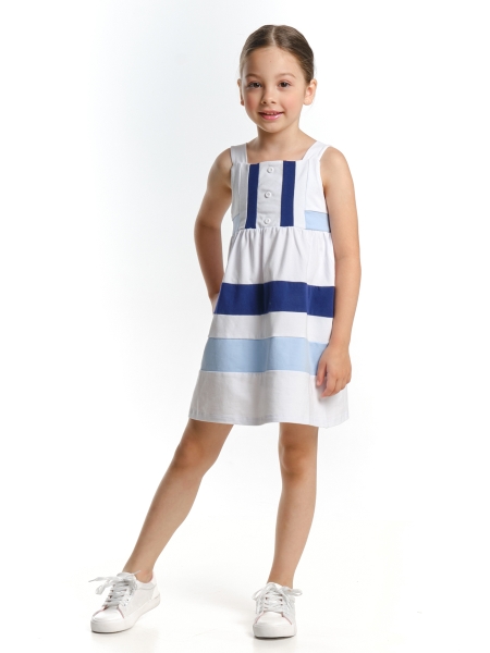 Платье для девочек Mini Maxi, модель 1768, цвет белый/голубой - Платья для девочек с коротким рукавом