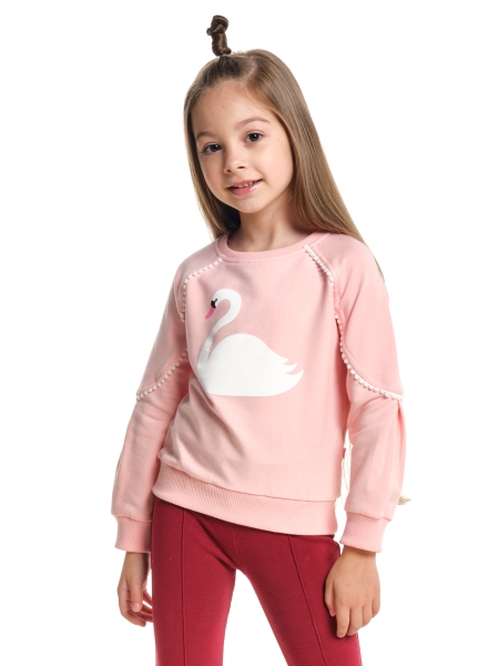 Свитшот для девочек Mini Maxi, модель 2524, цвет кремовый/розовый - Свитшоты / джемпера