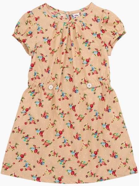 Платье для девочек Mini Maxi, модель 2051, цвет бежевый - Платья для девочек с коротким рукавом