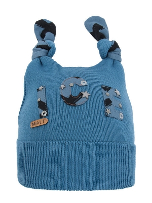 Шапка для мальчика Бармалей, Миалт сине-голубой, весна-осень