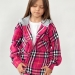 Рубашка для девочки с капюшоном байка БУШОН, цвет фуксия клетка
