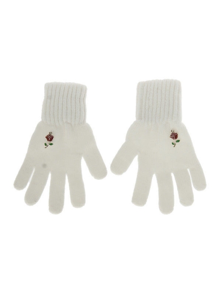 Перчатки для девочки Наоми, Миалт белый, весна-осень - Перчатки