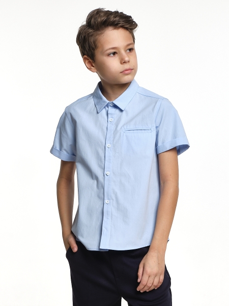 Рубашка для мальчиков Mini Maxi, модель 6620, цвет голубой - Рубашки с коротким рукавом
