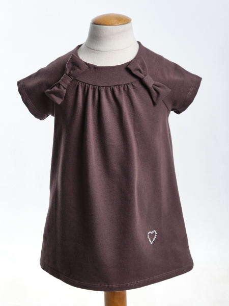 Платье для девочек Mini Maxi, модель 0635, цвет коричневый - Платья для девочек с коротким рукавом