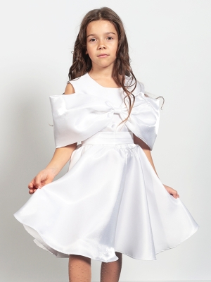 Платье для девочки нарядное БУШОН ST310, цвет белый
