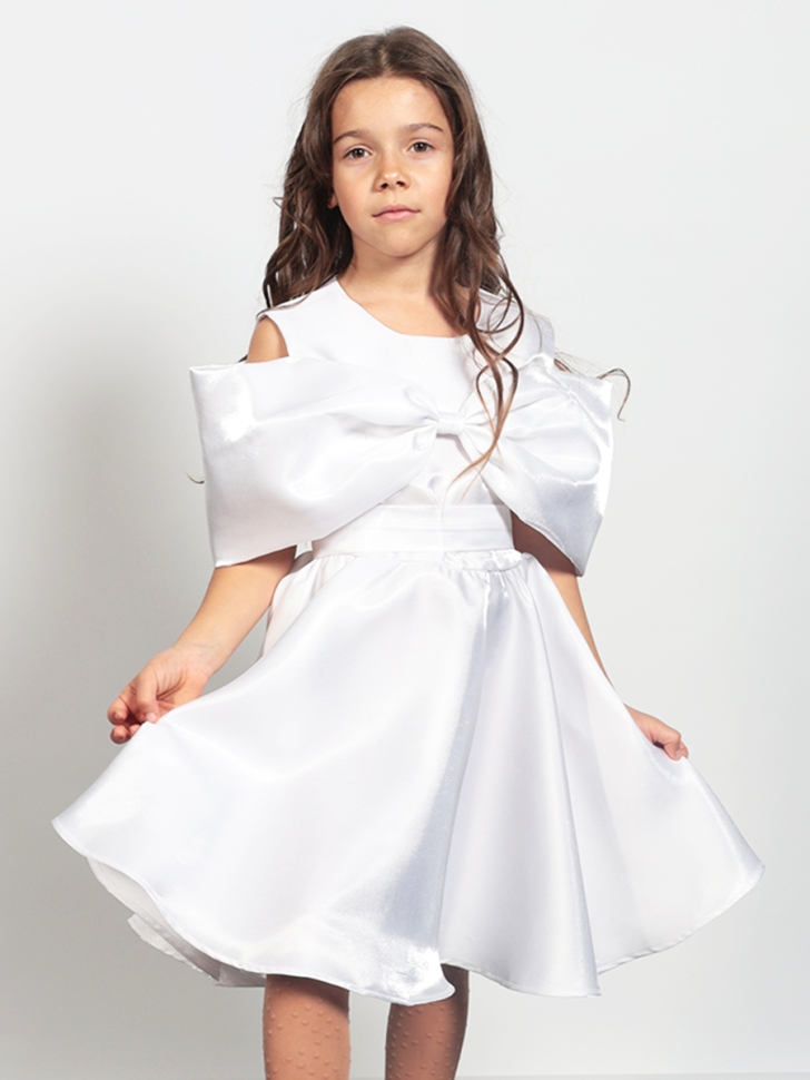 Платье для девочки нарядное БУШОН ST310, цвет белый - Платья коктельные / вечерние