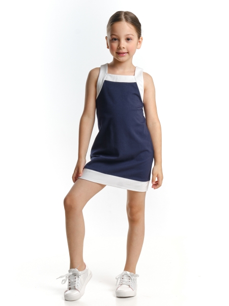Сарафан для девочек Mini Maxi, модель , цвет синий/белый - Сарафаны для девочек