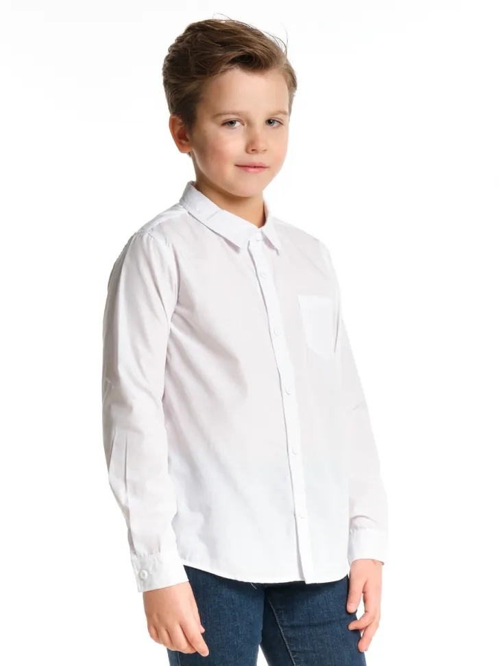 Рубашка для мальчиков Mini Maxi, модель 6765, цвет белый - Рубашки с длинным рукавом