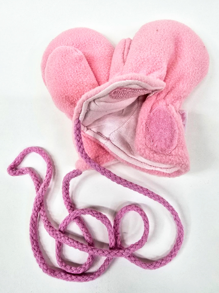 Рукавицы без пальчика флис,подкладка 100% хлопок розовый - Варежки