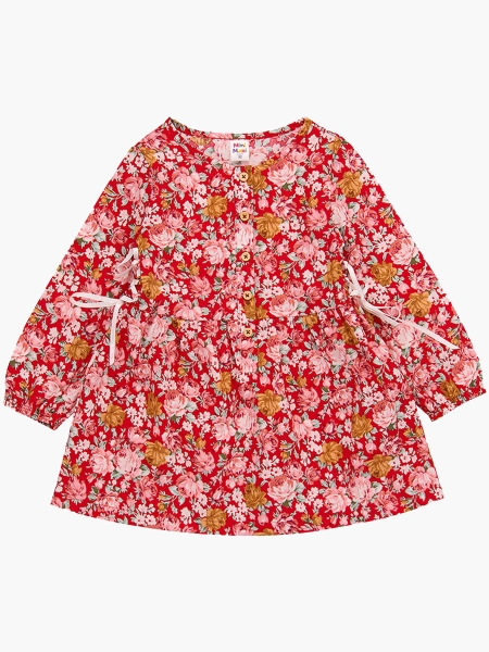 Платье для девочек Mini Maxi, модель 2329, цвет красный/мультиколор - Платья для девочек с длинным рукавом