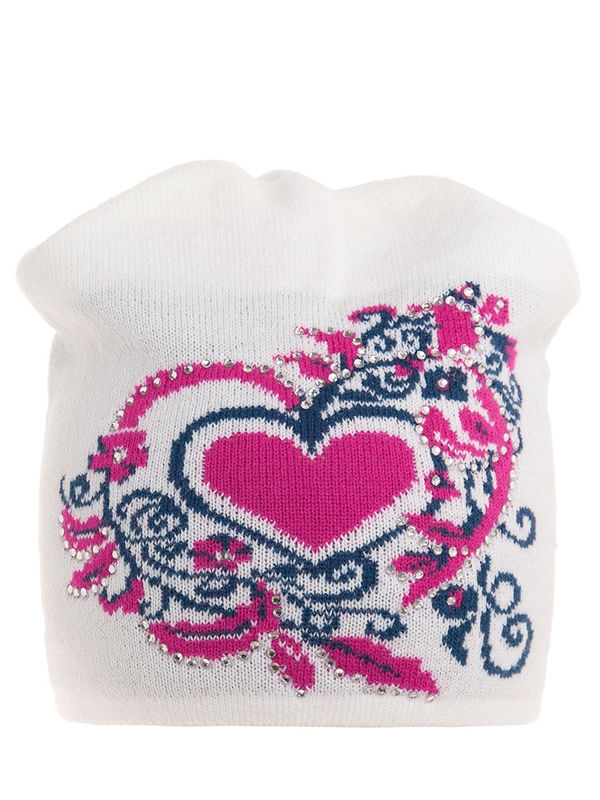 Шапка для девочки Рамочка, Миалт белый/фуксия, весна-осень - Для девочек весна-осень