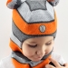 Шапка-шлем зима, скб оранжевый+св.серый+серый