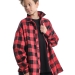 Рубашка для мальчиков Mini Maxi, модель 8041, цвет красный/клетка