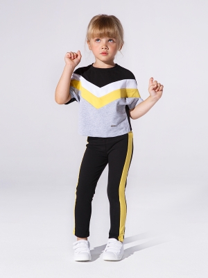 Спортивный костюм для девочек Mini Maxi, модель 6618/6619, цвет горчичный