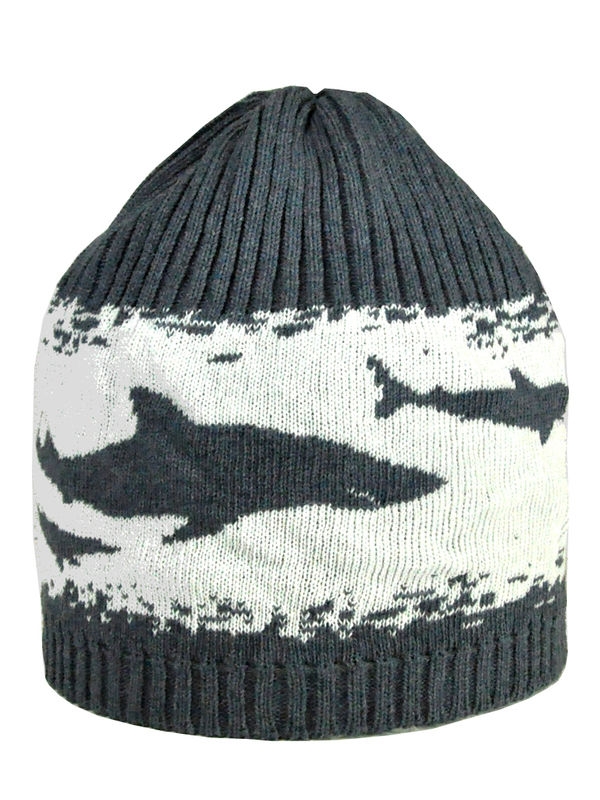 Шапка для мальчика Shark, Миалт джинс/белый - Шапки весна-осень