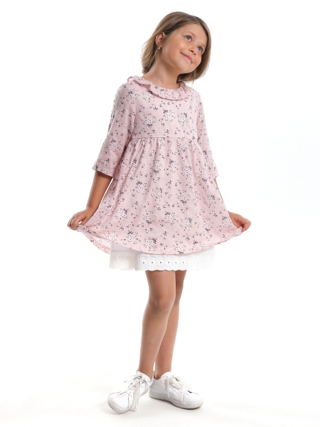 Платье для девочек Mini Maxi, модель 7779, цвет розовый/мультиколор - Платья для девочек с рукавом 3/4