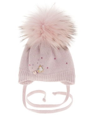 Шапка для девочки Стеша, Миалт пудровый, зима
