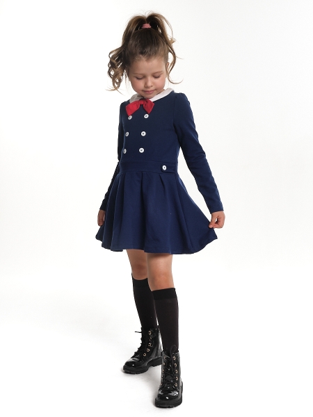 Платье для девочек Mini Maxi, модель 1342, цвет синий - Платья для девочек с длинным рукавом