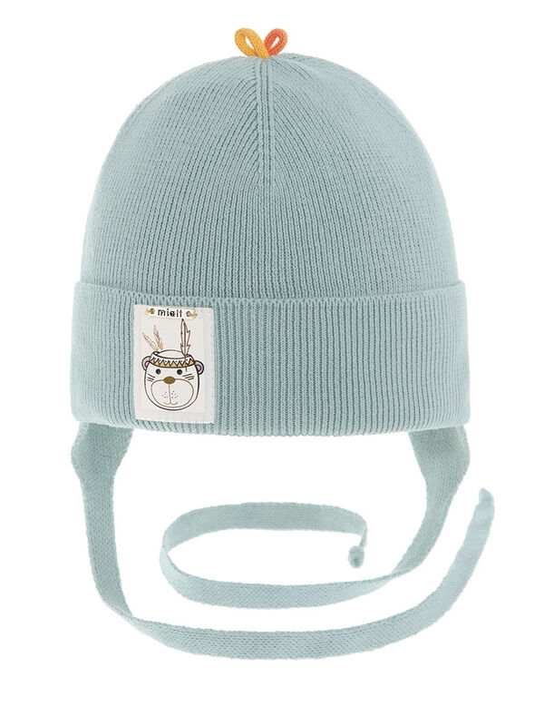 Шапка для мальчика Индеец, Миалт серо-голубой, весна-осень - Шапки весна-осень