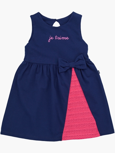 Платье для девочек Mini Maxi, модель 2790, цвет синий/малиновый - Платья для девочек с коротким рукавом