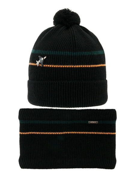 Комплект для мальчика Небосвод комплект, Миалт черный, зима - Комплекты: шапка и шарф