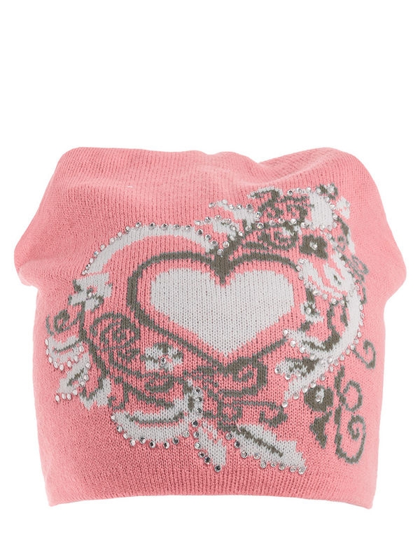Шапка для девочки Рамочка, Миалт кораллово-розовый/коричневый, весна-осень - Для девочек весна-осень
