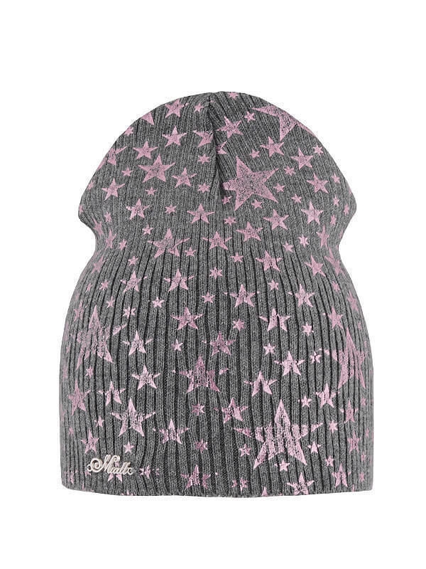 Шапка для девочки Селена, Миалт серый/розовый, весна-осень - Для девочек весна-осень