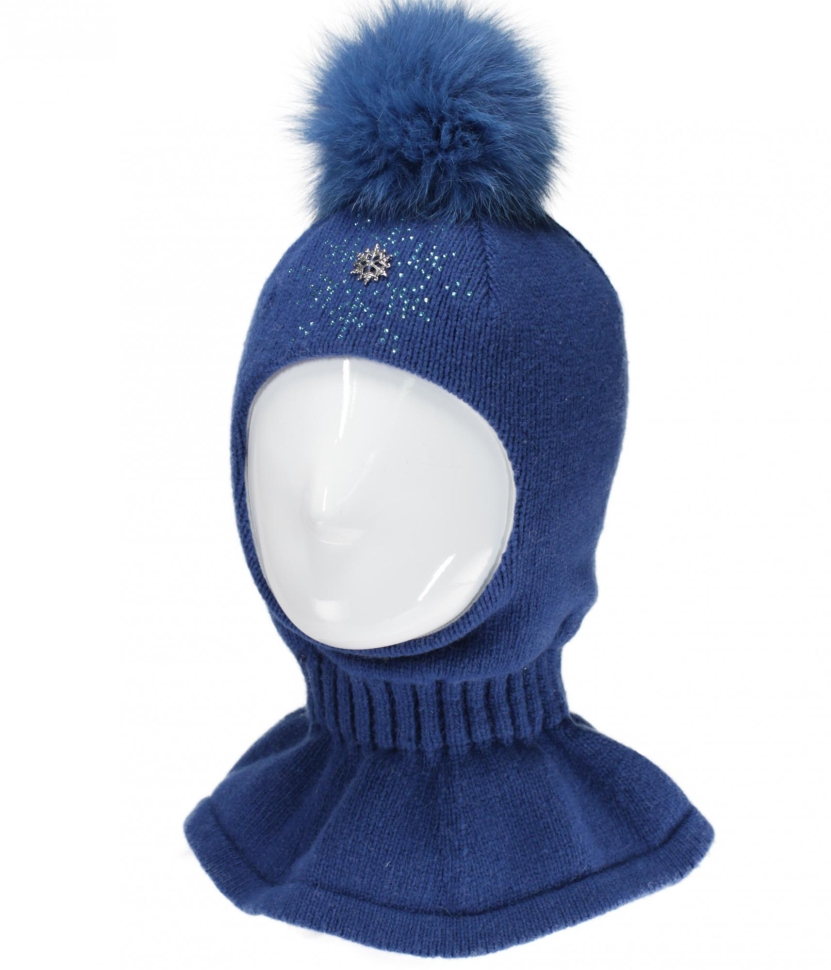 Шапка-шлем Николь сапфир - Шапки-шлемы зима-осень