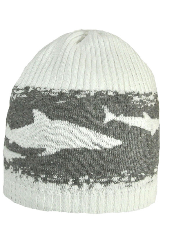 Шапка для мальчика Shark, Миалт белый/серый - Шапки весна-осень
