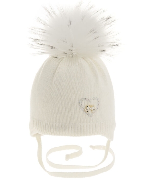 Шапка для девочки Крапинка, Миалт белый, зима