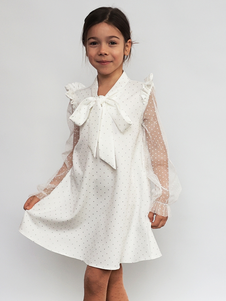 Платье для девочки нарядное БУШОН ST5020, цвет белый - Платья коктельные / вечерние