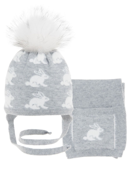 Комплект для девочки Лулу комплект, Миалт серый, зима - Комплекты: шапка и шарф
