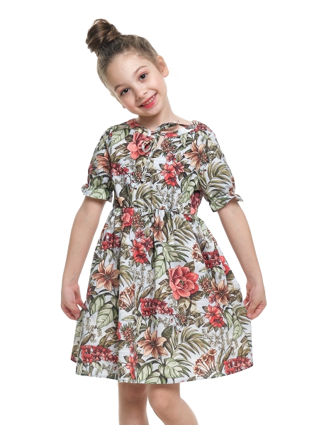 Платье для девочек Mini Maxi, модель 7638, цвет мультиколор/мультиколор - Платья для девочек с коротким рукавом