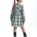Платье для девочек Mini Maxi, модель 7351, цвет бирюзовый/клетка