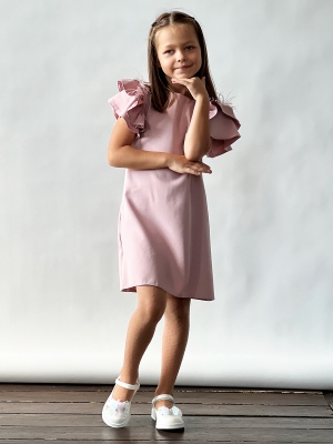 Платье для девочки нарядное БУШОН ST5410, цвет пудровый
