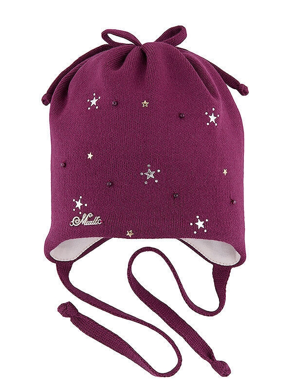 Шапка для девочки Танюша, Миалт лиловый, весна-осень - Шапочки на завязках