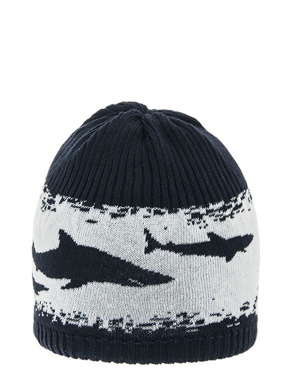 Шапка для мальчика Shark, Миалт темно-синий/белый - Шапки весна-осень