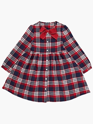 Платье для девочек Mini Maxi, модель 6822, цвет клетка/синий/красный