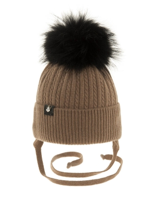 Шапка для мальчика Пончик, Миалт светло-коричневый, зима