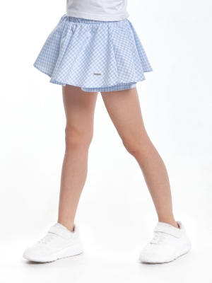 Юбка-шорты для девочек Mini Maxi, модель 7046, цвет голубой/клетка