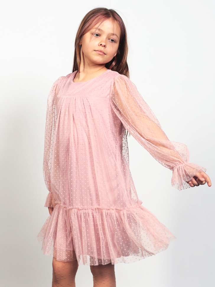 Платье для девочки нарядное БУШОН ST56, цвет пудровый - Платья коктельные / вечерние