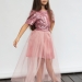 Платье для девочки нарядное БУШОН ST540, цвет пудровый/розовый