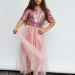 Платье для девочки нарядное БУШОН ST540, цвет пудровый/розовый