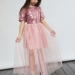 Платье для девочки нарядное БУШОН ST540, цвет пудровый/розовый