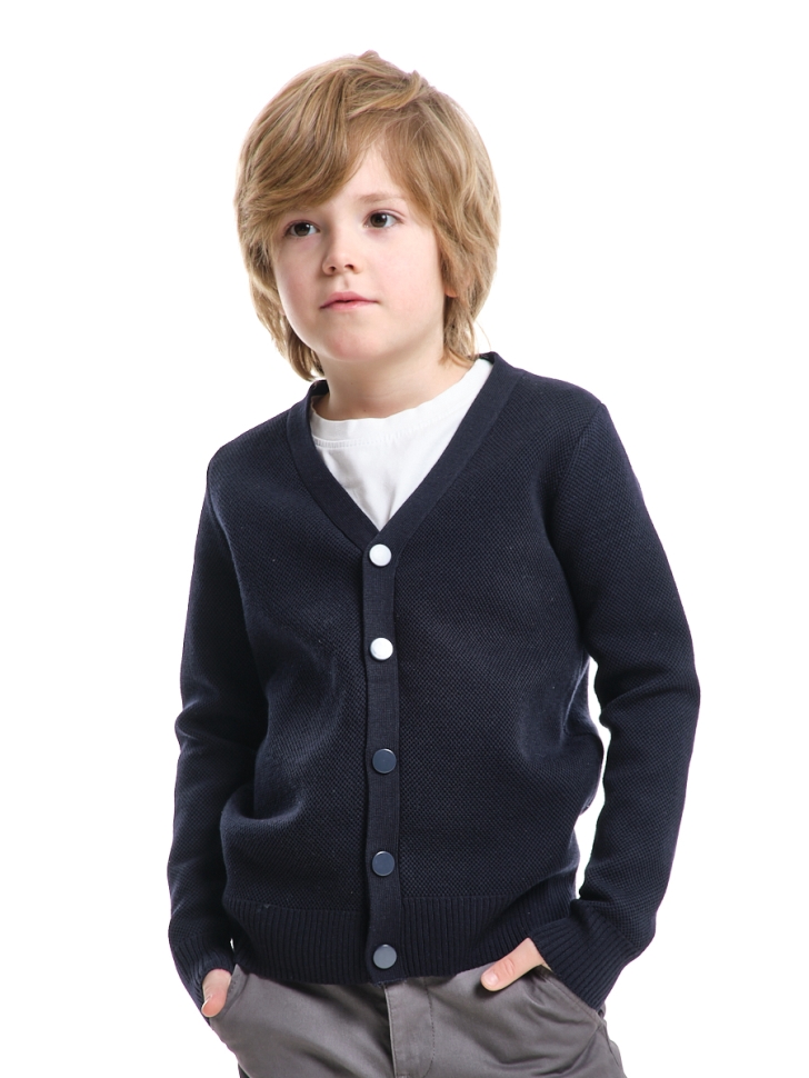 Кардиган для мальчиков Mini Maxi, модель 3326032, цвет синий - Кардиганы